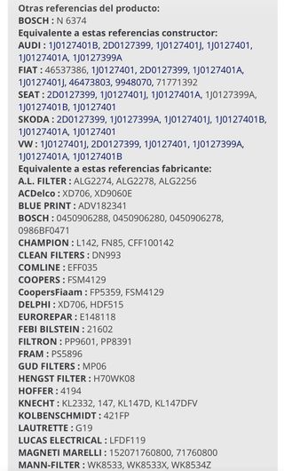 Filtro Gasoil Bosch N6374