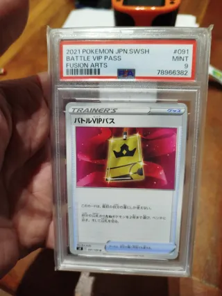 Carta Pokémon PSA 9 Fusion Arts Battle VIP Pass