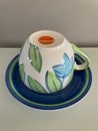 Set 2 Tazze Grandi Colazione Floreali