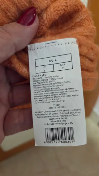 Jersey naranja tejido canalé talla única