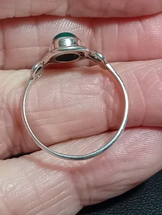 Anillo Plata Ley Piedra onix verde
