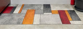 2 Alfombras Lana 2.20x1.60 Gris Naranja Rojo