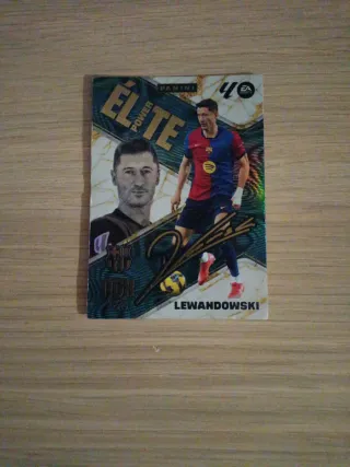 Tarjeta Panini Elite Lewandowski Firmada