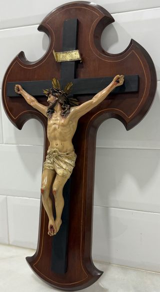 ESPECTACULAR CRUCIFICADO PAN ORO OLOT