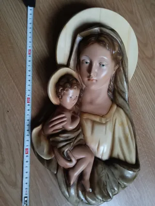 Virgen con Niño Talla cerámica