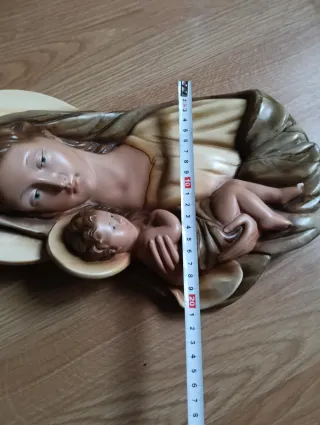 Virgen con Niño Talla cerámica