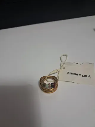 Anillo BIMBA Y LOLA oro multicolor talla 16
