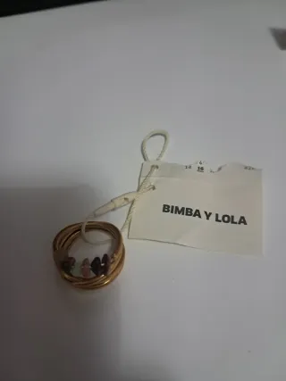 Anillo BIMBA Y LOLA oro multicolor talla 16