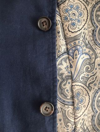 Blazer Ralph Lauren Hombre 42 Lino Azul Marino