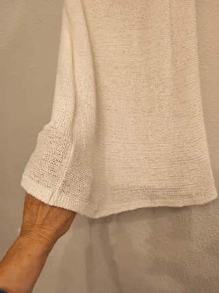 Jersey largo blanco manga corta talla S