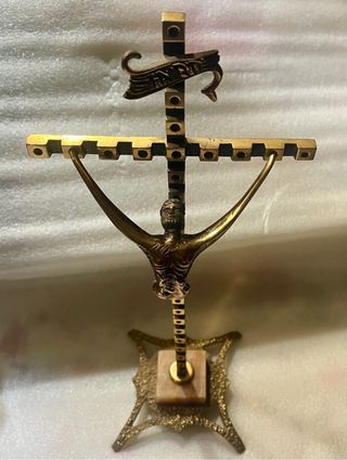 Pieza única, Cristo antiguo italiano bronce 37cm