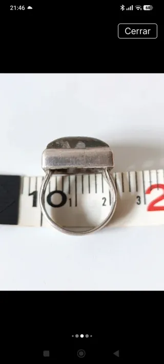 Anillo Plata 925 Coral Fosilizado Vintage