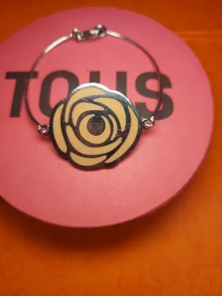 Pulsera Tous Acero Flor Beige