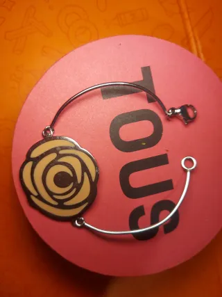 Pulsera Tous Acero Flor Beige