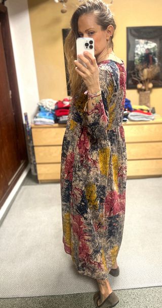 Vestido maxi estampado *vestido largo *bolsillos*M