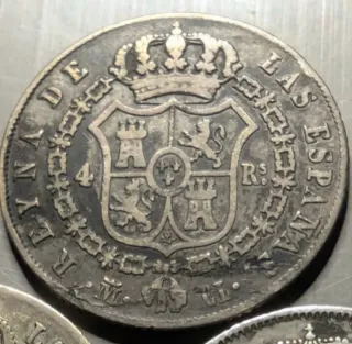 Moneda Isabel II 4 reales 1848 plata