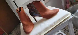 Botines de tacón mujer marrón camel