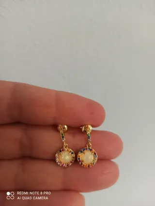 Pendientes chapados en oro 14 K
