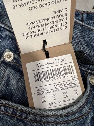 Massimo Dutti Vaqueros Wide Leg Talla 34