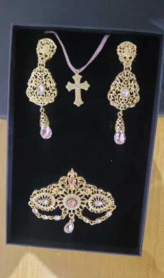 Conjunto Aderezo Rosa Nuevo