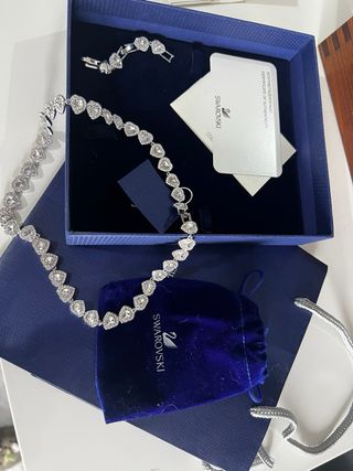 Collar Swarovski Corazón Grande Plata