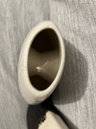 Conjunto 2 jarrones cerámica blanco y negro