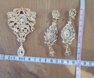 Conjunto Aderezo Rosa y Dorado Nuevo