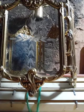 Lámpara Vintage Metal y Cristal