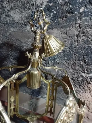 Lámpara Vintage Metal y Cristal