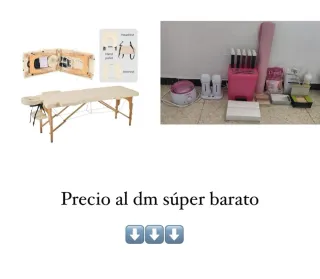 Camilla de estética y más utensilios.