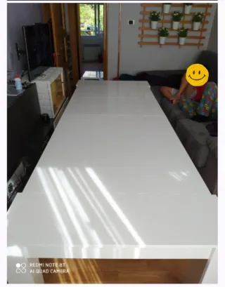 Mesa consola extensible blanca