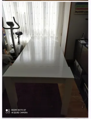 Mesa consola extensible blanca