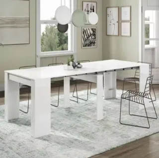 Mesa consola extensible blanca