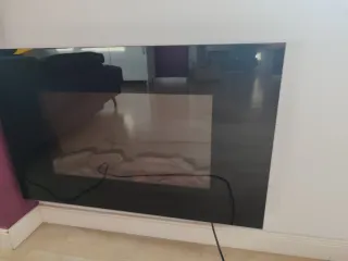 Chimenea eléctrica decorativa de cristal negra