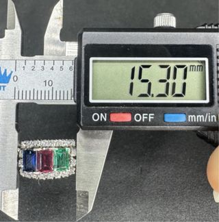 Anillo Oro Blanco Rubí Zafiro Esmeralda Diamantes