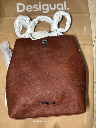 Mochila Desigual Marrón con Estampado Floral