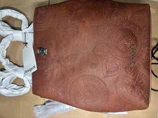 Mochila Desigual Marrón con Estampado Floral