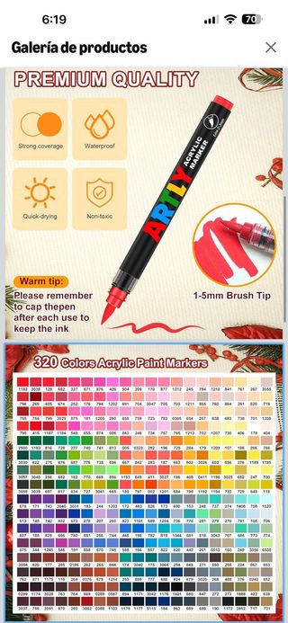 320 Marcadores Acrílicos Nuevos