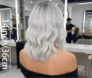 Peluca Ombré Gris y Blanca
