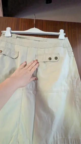 Gonna vintage beige con pizzo