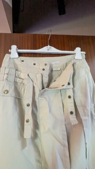 Gonna vintage beige con pizzo