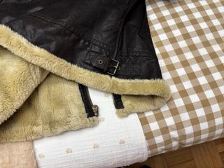 Chaqueta Biker Piel Marrón Forrada