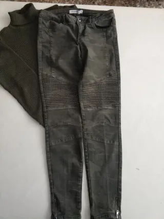 Conjunto Zara: Pantalón y Jersey Verde