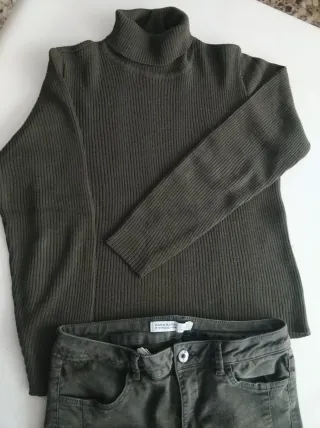 Conjunto Zara: Pantalón y Jersey Verde