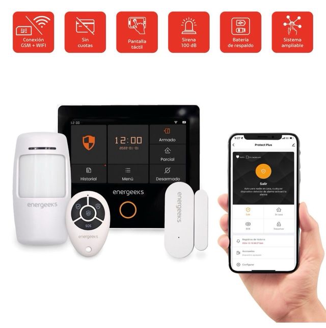 Sistema de Alarma WiFi + GSM Energeeks Protect Plu