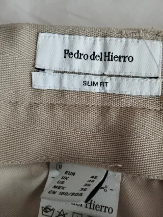Pantalón Chino Pedro del Hierro Talla 46 Beige