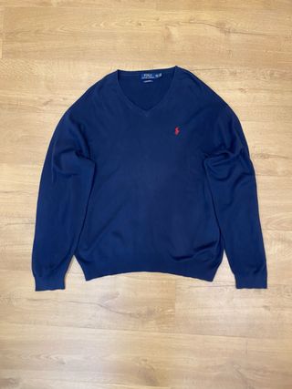 Jersey Polo Ralph Lauren V-Neck Pima Algodón Azul