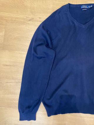 Jersey Polo Ralph Lauren V-Neck Pima Algodón Azul