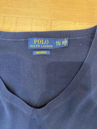 Jersey Polo Ralph Lauren V-Neck Pima Algodón Azul