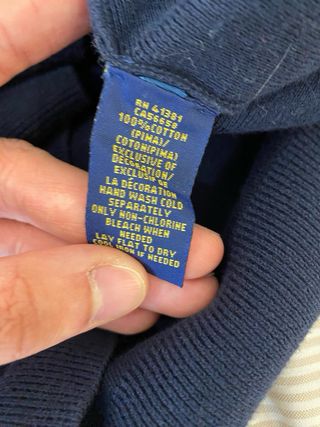 Jersey Polo Ralph Lauren V-Neck Pima Algodón Azul